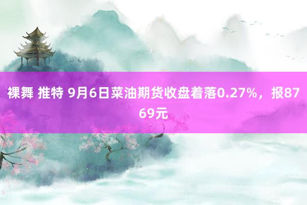 裸舞 推特 9月6日菜油期货收盘着落0.27%，报8769元