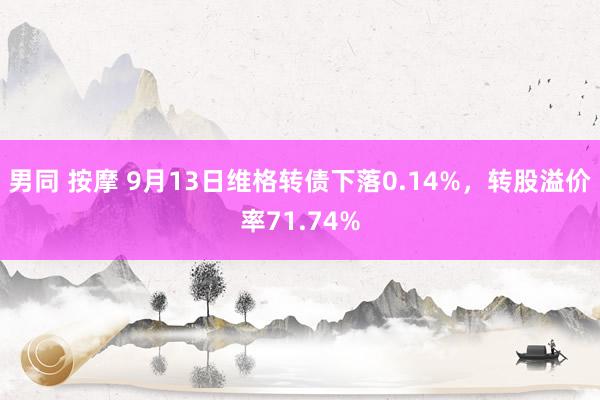 男同 按摩 9月13日维格转债下落0.14%，转股溢价率71.74%