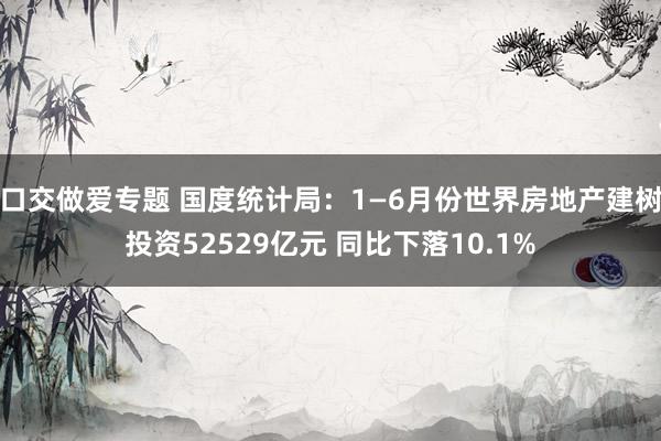 口交做爱专题 国度统计局：1—6月份世界房地产建树投资52529亿元 同比下落10.1%