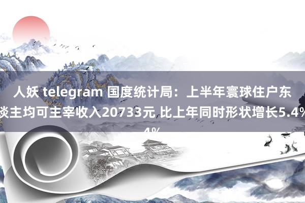 人妖 telegram 国度统计局：上半年寰球住户东谈主均可主宰收入20733元 比上年同时形状增长5.4%