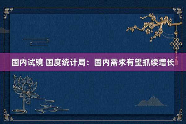 国内试镜 国度统计局：国内需求有望抓续增长