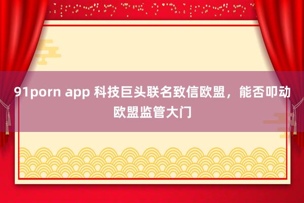 91porn app 科技巨头联名致信欧盟，能否叩动欧盟监管大门