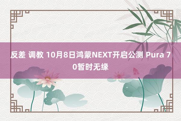 反差 调教 10月8日鸿蒙NEXT开启公测 Pura 70暂时无缘