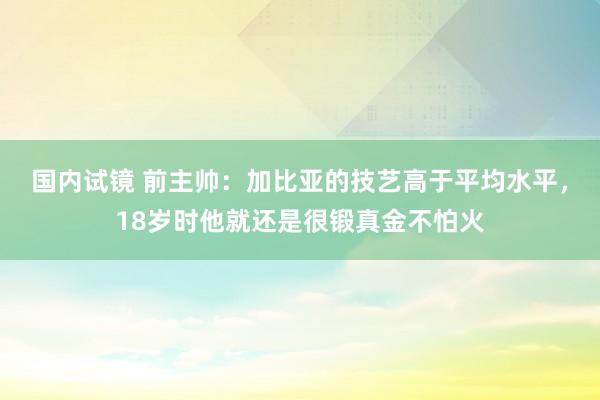 国内试镜 前主帅：加比亚的技艺高于平均水平，18岁时他就还是很锻真金不怕火