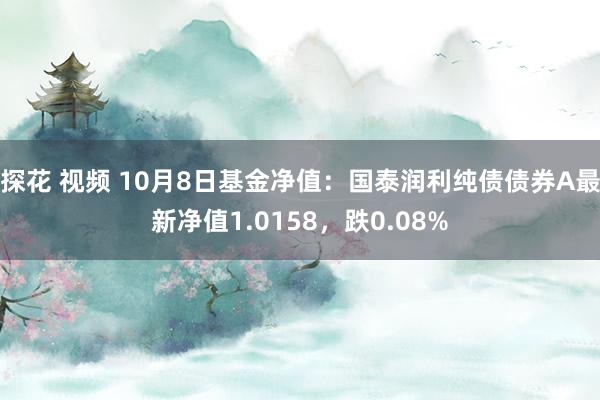 探花 视频 10月8日基金净值：国泰润利纯债债券A最新净值1.0158，跌0.08%