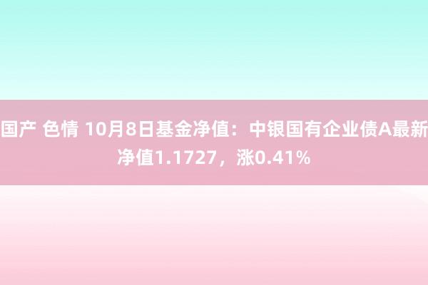 国产 色情 10月8日基金净值：中银国有企业债A最新净值1.1727，涨0.41%