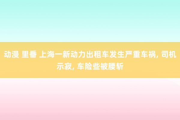 动漫 里番 上海一新动力出租车发生严重车祸, 司机示寂, 车险些被腰斩