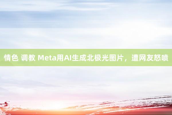 情色 调教 Meta用AI生成北极光图片，遭网友怒喷