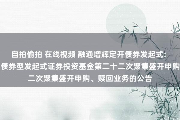 自拍偷拍 在线视频 融通增辉定开债券发起式: 融通增辉按时盛开债券型发起式证券投资基金第二十二次聚集盛开申购、赎回业务的公告