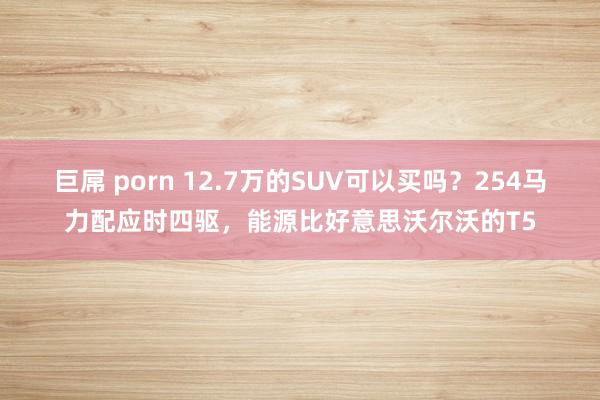 巨屌 porn 12.7万的SUV可以买吗？254马力配应时四驱，能源比好意思沃尔沃的T5