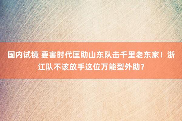 国内试镜 要害时代匡助山东队击千里老东家！浙江队不该放手这位万能型外助？