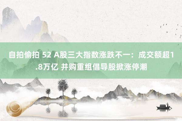 自拍偷拍 52 A股三大指数涨跌不一：成交额超1.8万亿 并购重组倡导股掀涨停潮