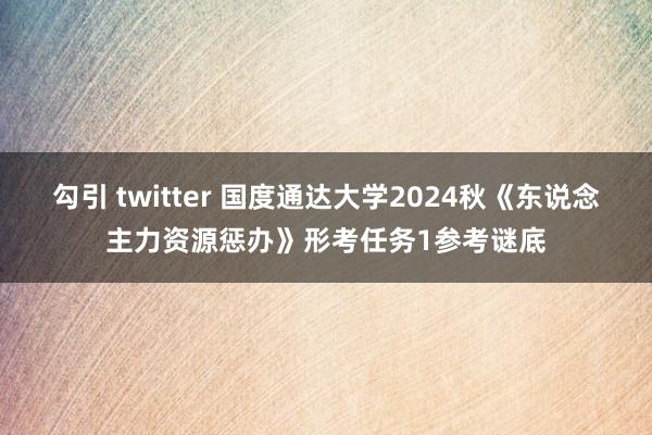 勾引 twitter 国度通达大学2024秋《东说念主力资源惩办》形考任务1参考谜底