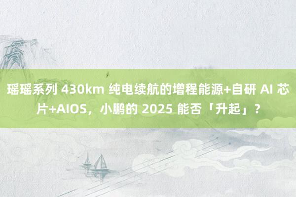 瑶瑶系列 430km 纯电续航的增程能源+自研 AI 芯片+AIOS，小鹏的 2025 能否「升起」？