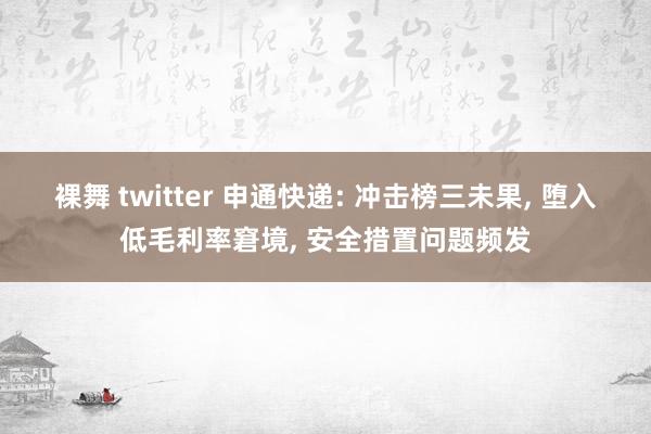 裸舞 twitter 申通快递: 冲击榜三未果， 堕入低毛利率窘境， 安全措置问题频发