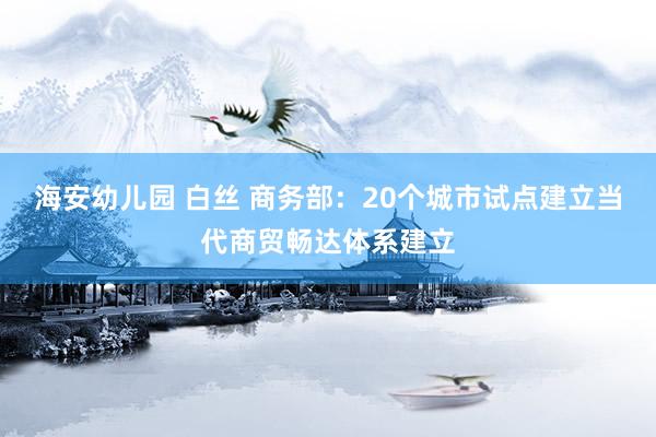 海安幼儿园 白丝 商务部：20个城市试点建立当代商贸畅达体系建立