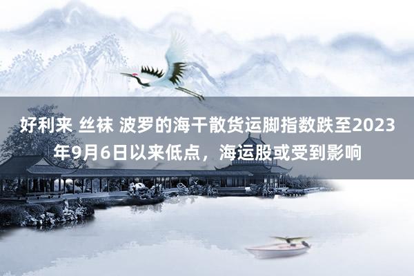 好利来 丝袜 波罗的海干散货运脚指数跌至2023年9月6日以来低点，海运股或受到影响