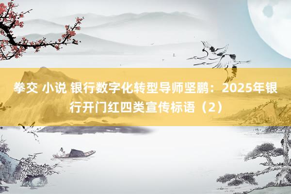 拳交 小说 银行数字化转型导师坚鹏：2025年银行开门红四类宣传标语（2）