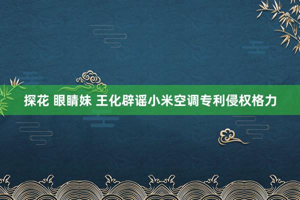 探花 眼睛妹 王化辟谣小米空调专利侵权格力