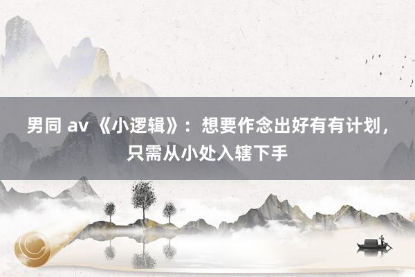 男同 av 《小逻辑》：想要作念出好有有计划，只需从小处入辖下手