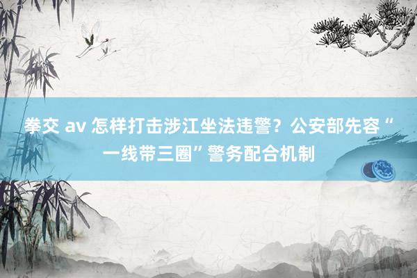 拳交 av 怎样打击涉江坐法违警？公安部先容“一线带三圈”警务配合机制