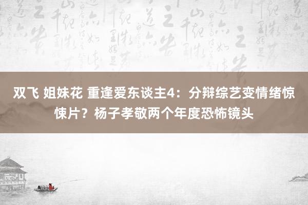 双飞 姐妹花 重逢爱东谈主4：分辩综艺变情绪惊悚片？杨子孝敬两个年度恐怖镜头