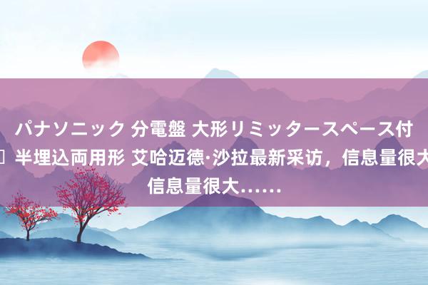 パナソニック 分電盤 大形リミッタースペース付 露出・半埋込両用形 艾哈迈德·沙拉最新采访，信息量很大……