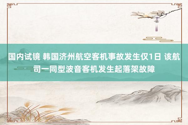 国内试镜 韩国济州航空客机事故发生仅1日 该航司一同型波音客机发生起落架故障