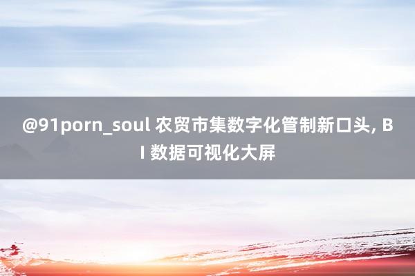 @91porn_soul 农贸市集数字化管制新口头， BI 数据可视化大屏