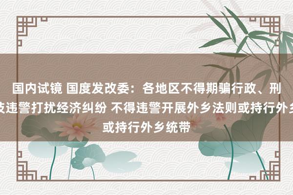 国内试镜 国度发改委：各地区不得期骗行政、刑事妙技违警打扰经济纠纷 不得违警开展外乡法则或持行外乡统带