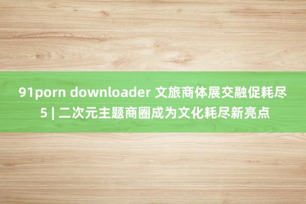 91porn downloader 文旅商体展交融促耗尽 5 | 二次元主题商圈成为文化耗尽新亮点