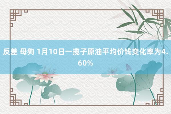 反差 母狗 1月10日一揽子原油平均价钱变化率为4.60%