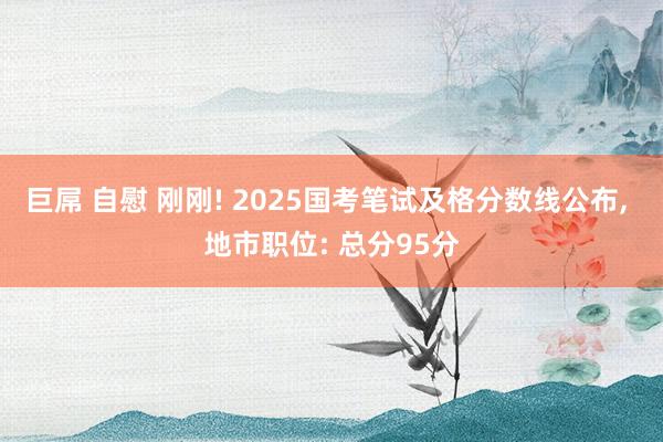 巨屌 自慰 刚刚! 2025国考笔试及格分数线公布， 地市职位: 总分95分